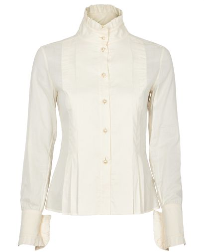Chanel Frill High Neck Blouse, front view