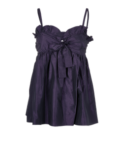Chloe Bow-Detail Sleeveless Top, Silk, Purple, UK 12, 3*