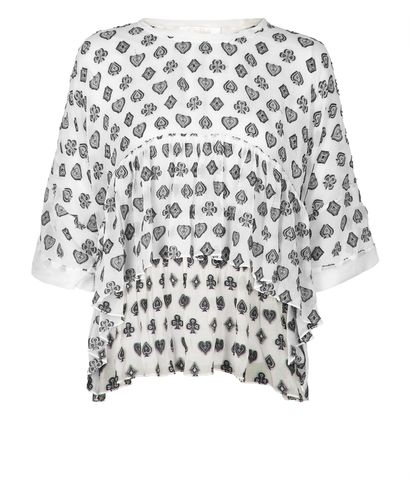 Chloe Blouse Hearts and Spades, front view