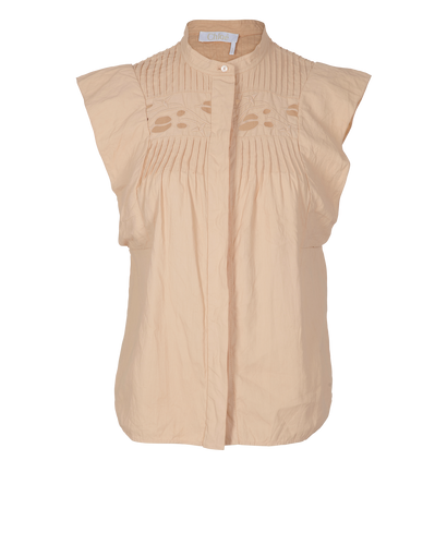 Chloé Pleated Sleeveless Shirt, front view