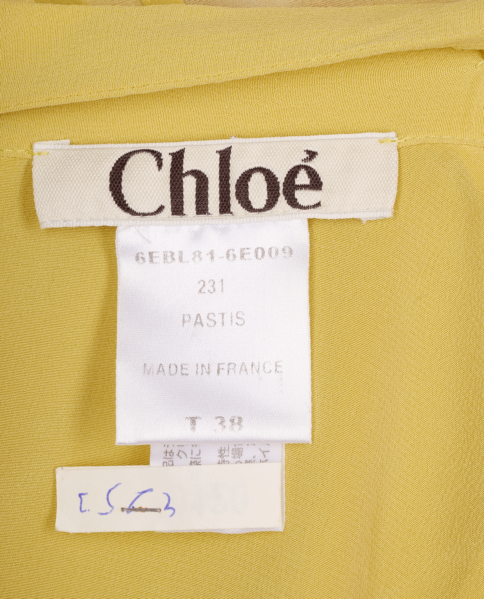 Chloe Tie-Neck Blouse, &pound;70, Clothing, Yellow, Cotton/Silk, Other view