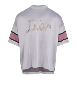 Christian Dior Logo-Embroidered T-Shirt, Mens, Viscose, Grey, Sz M, 3*