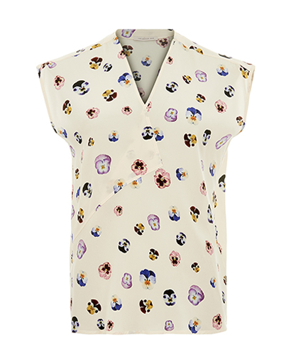 Christopher Kane Ditsy Pansy Sleeveless Blouse, front view