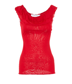 Christian Dior Ruffled Blouse, Silk, Red, UK8, 1*