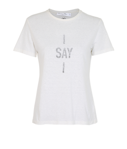 Christian Dior I Say I T-Shirt, Cotton, Cream, Sz XS, 2*