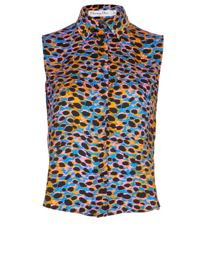 Christian Dior Leopard Print Sleeveless Top, front view