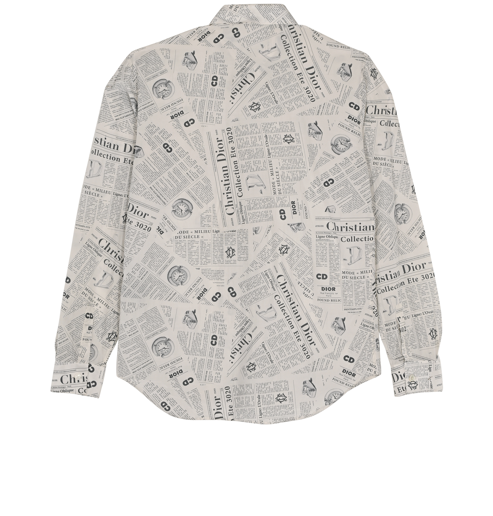Christian Dior X Arsham Newspaper Shirt, &pound;450, Clothing, Black/White, Cotton, Back view