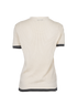 Christian Dior J'Adior Perforated Top, &pound;350, Clothing, Cream/Navy, Cotton, Back view