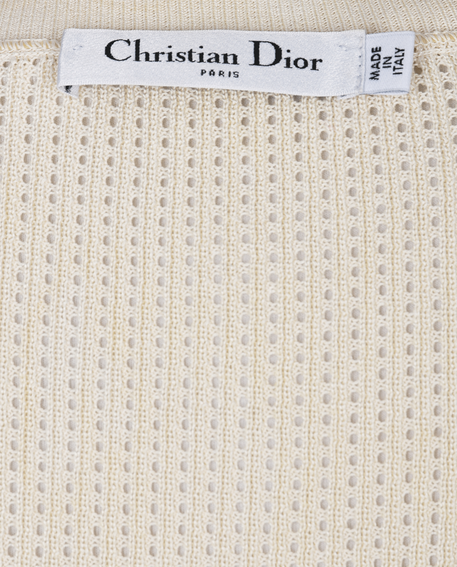 Christian Dior J'Adior Perforated Top, &pound;350, Clothing, Cream/Navy, Cotton, Other view