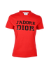 Christian Dior J'Adore T-Shirt, &pound;295, Clothing, Black/Red, Cotton, Front view