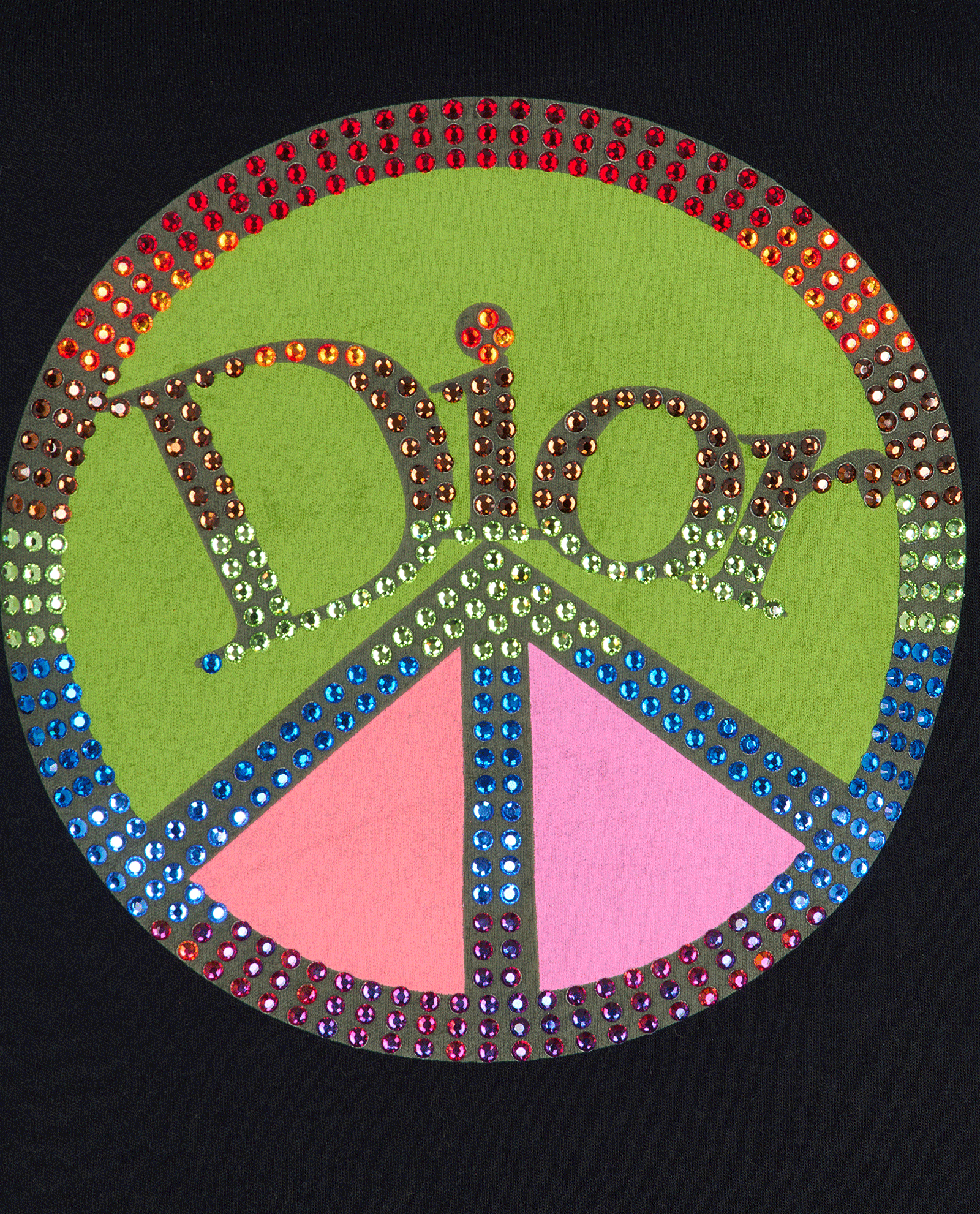 Christian Dior Peace Sign Top, &pound;150, Clothing, Black, Cotton/Crystal, Other view