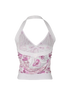 Christian Dior Oblique Halterneck Top, &pound;180, Clothing, Pink/White, Viscose, Back view
