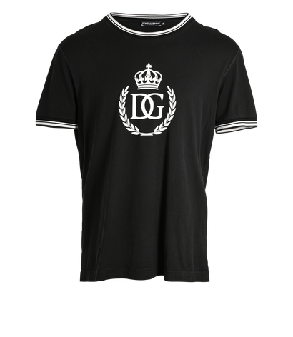 Dolce & Gabbana Crown Print T-Shirt, &pound;80, Clothing, Black, Cotton, Front view