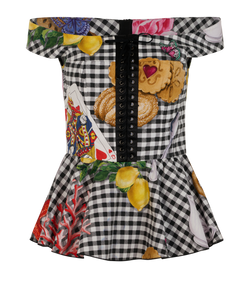 Dolce & Gabbana Corset Blouse, Cotton/Silk,Multi, UK10, 3*