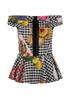 Dolce & Gabbana Corset Blouse, &pound;120, Clothing, Black/Red, Cotton/Silk, Front view