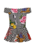 Dolce & Gabbana Corset Blouse, &pound;120, Clothing, Black/Red, Cotton/Silk, Back view