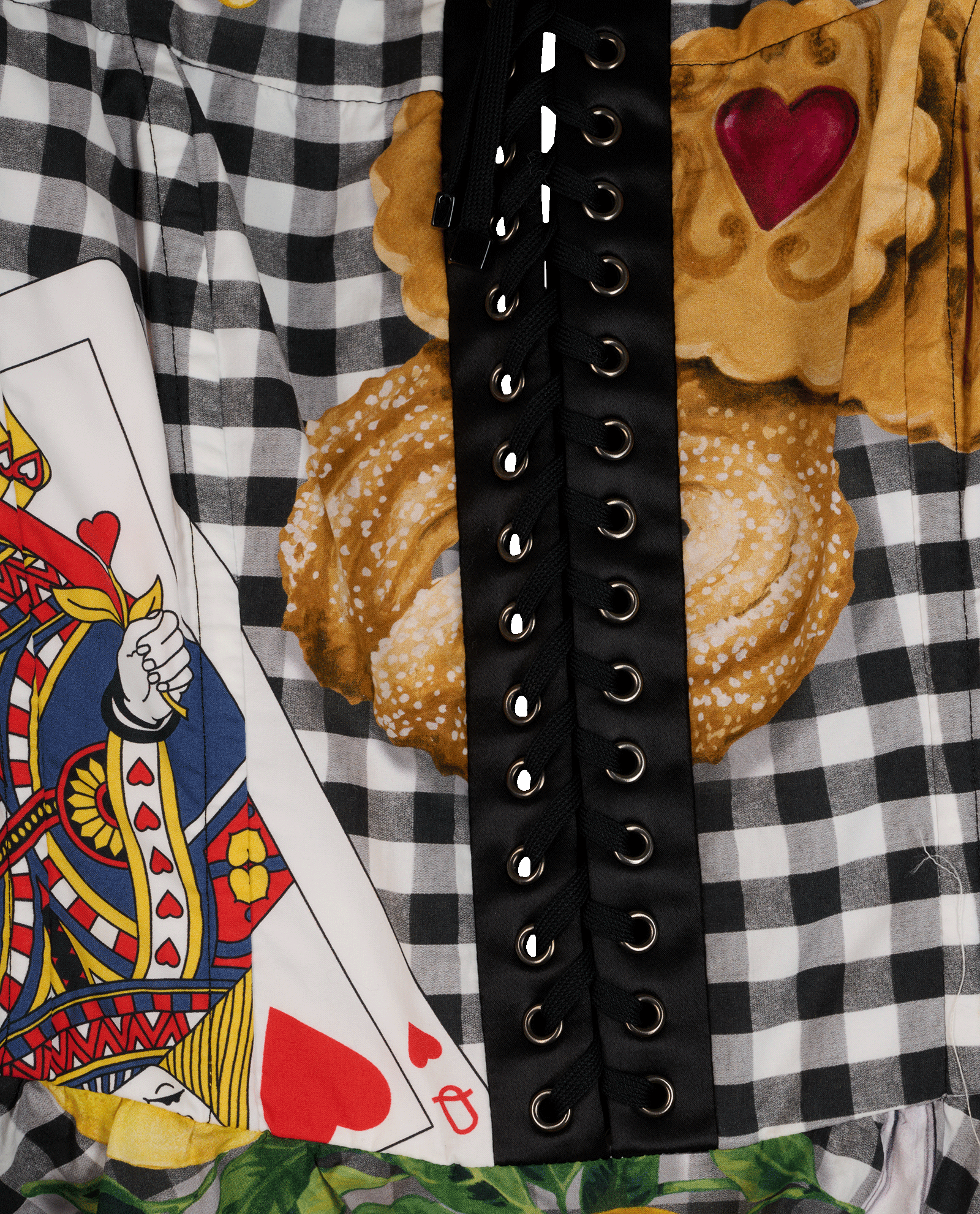 Dolce & Gabbana Corset Blouse, &pound;120, Clothing, Black/Red, Cotton/Silk, Other view