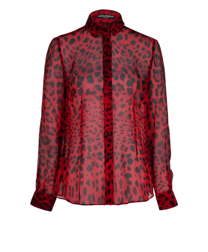 Dolce & Gabbana Leopard Print Shirt, £120, Clothing, Black/Red, Silk, Front view