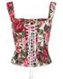 Dolce & Gabbana Lace Up Floral Print Corset, back view
