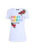 Dolce & Gabbana Logo Embellished T-Shirt, &pound;130, Clothing, White, Cotton, Front view