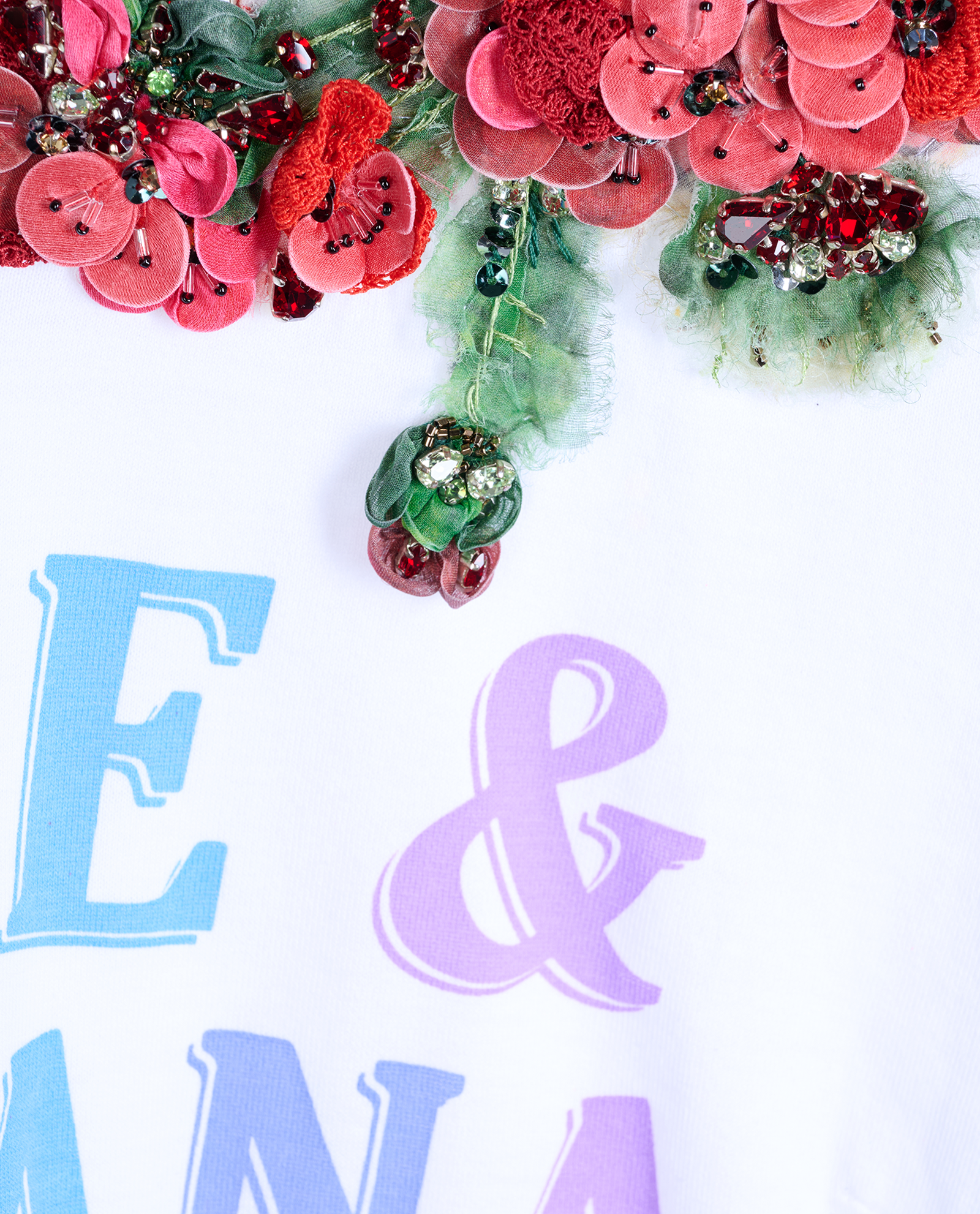 Dolce & Gabbana Logo Embellished T-Shirt, &pound;130, Clothing, White, Cotton, Other view