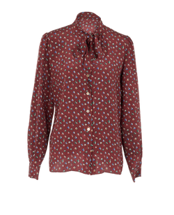 Dolce & Gabbana Boxer Shirt, Silk, Burgundy, UK14, 3*