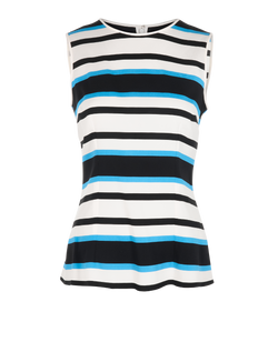Dolce & Gabbana Stripes Sleeveless, Silk, White/Black, UK10, 3*