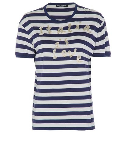 Dolce and Gabbana ''Italia is Love'' Tee, &pound;45, Clothing, Blue/White, Cotton, Front view