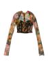 Dolce & Gabbana Long Sleeve Mesh Floral Corset Top, back view
