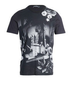 Dolce & Gabbana Marlon Brando Writing T-Shirt - Size L, Men, Cotton, Black