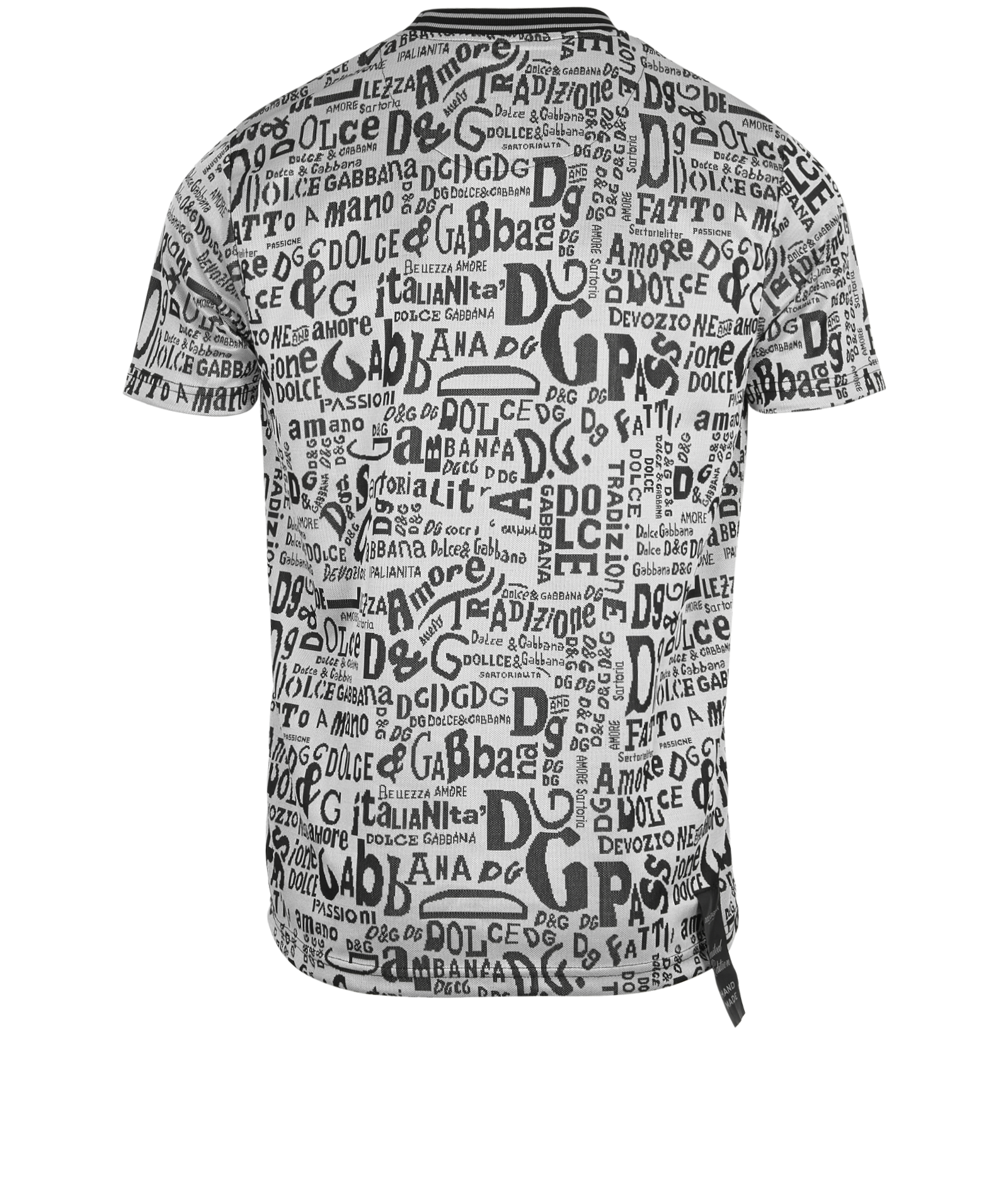 Dolce & Gabbana Lettering Print T-Shirt, &pound;110, Clothing, Black/Silver, Cotton, Back view