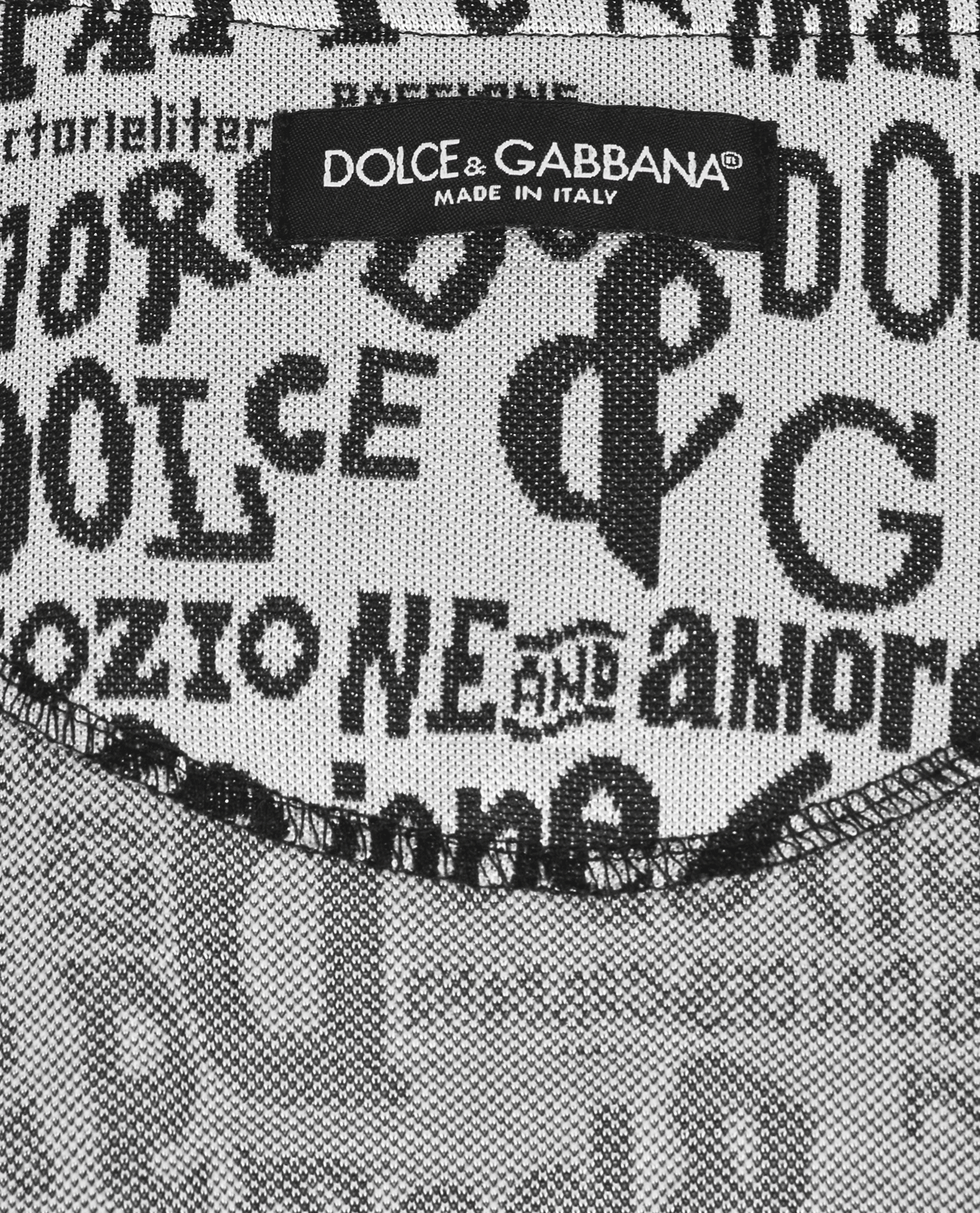 Dolce & Gabbana Lettering Print T-Shirt, &pound;110, Clothing, Black/Silver, Cotton, Other view
