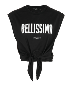 Dolce & Gabbana Bellisima Cropped Top, Cotton, Black, UK 12, 3*