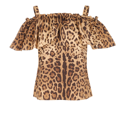 Dolce & Gabbana Leopard Print Top, &pound;150, Clothing, Brown, Cotton, Front view
