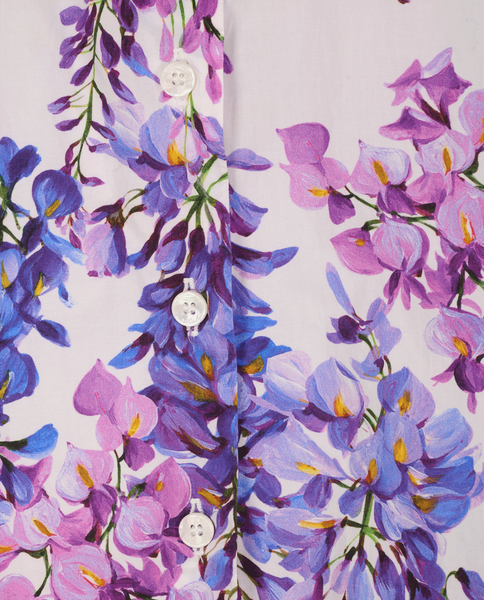 Dolce & Gabbana Floral Tie Waist Crop Shirt, &pound;250, Clothing, Purple/White, Cotton, Other view