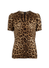 Dolce & Gabbana Leopard Print Top, &pound;195, Clothing, Beige/Brown, Silk, Front view