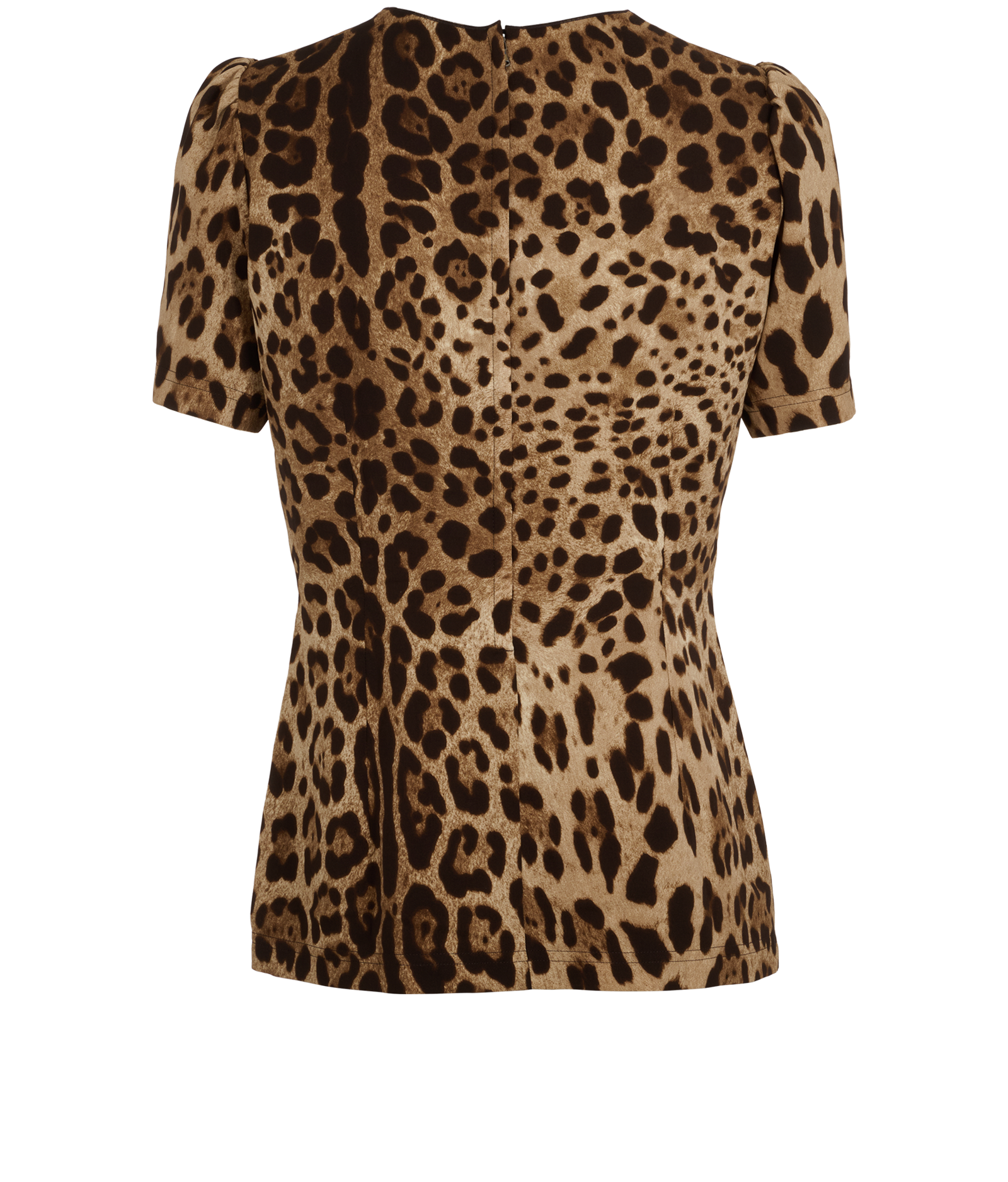 Dolce & Gabbana Leopard Print Top, &pound;195, Clothing, Beige/Brown, Silk, Back view
