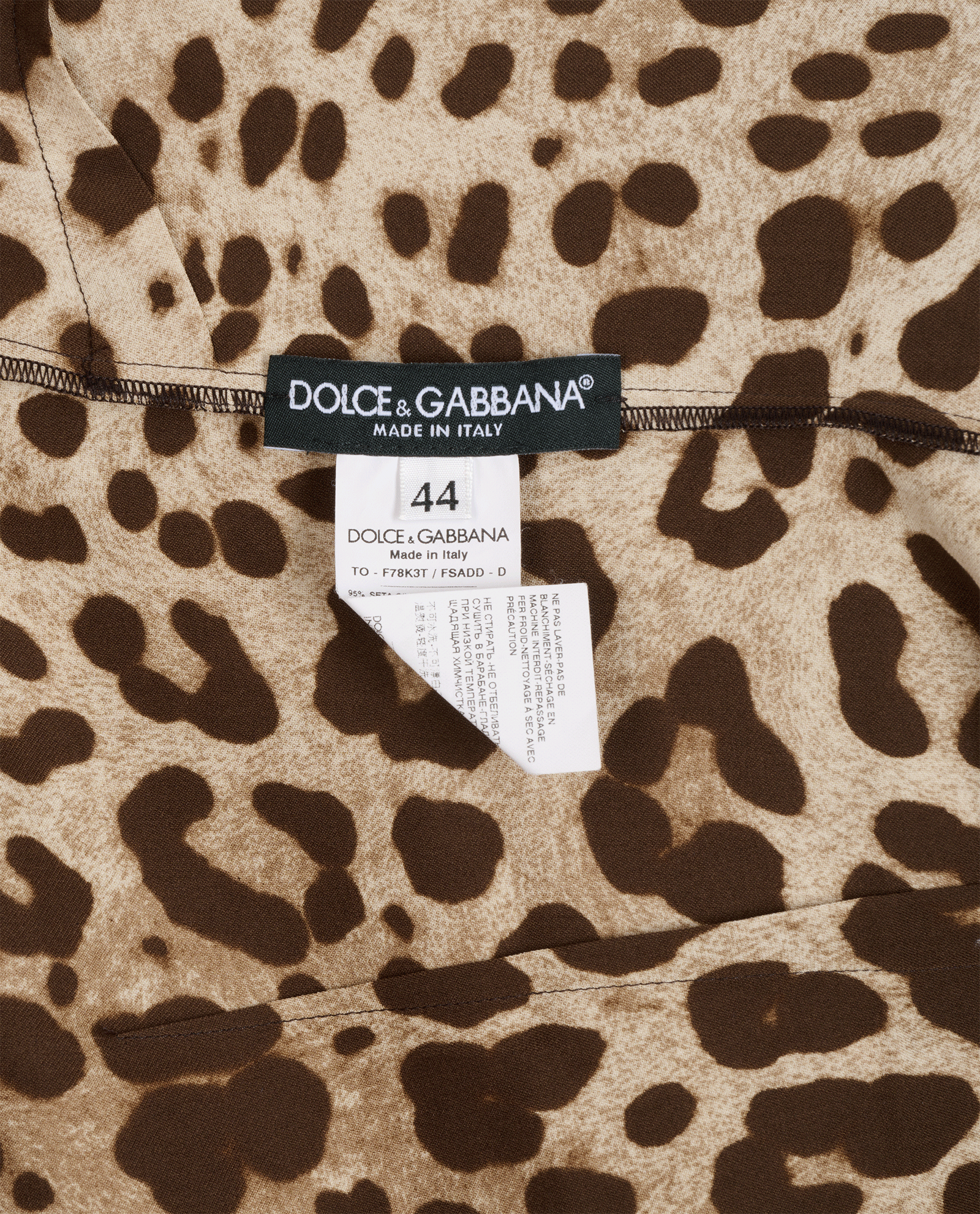Dolce & Gabbana Leopard Print Top, &pound;195, Clothing, Beige/Brown, Silk, Other view