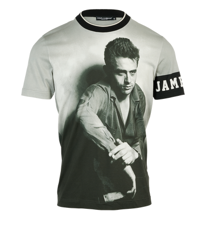 Dolce & Gabbana James Dean Print T-Shirt, &pound;120, Clothing, Grey, Cotton, Front view