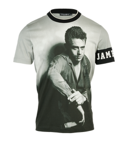 Dolce & Gabbana James Dean Print T-Shirt, Mens, Cotton, Grey, Sz M, 3*