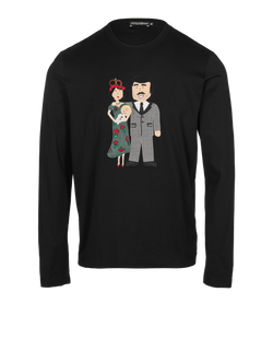 Dolce & Gabbana Family Long-Sleeve T-Shirt, Mens, Cotton, Black, UK38, 3*