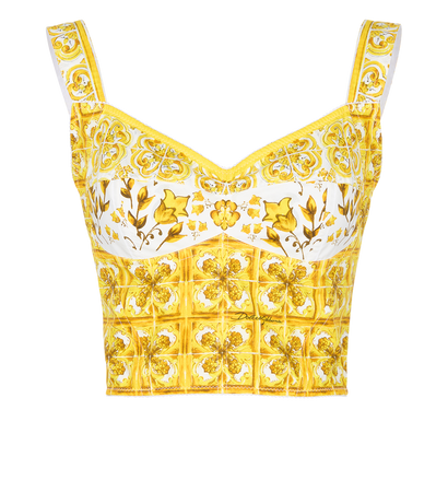 Dolce & Gabbana Cropped Poplin Corset Top, front view