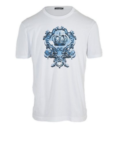 Dolce & Gabbana Heart & Crown Print T-Shirt, &pound;90, Clothing, White, Cotton, Front view