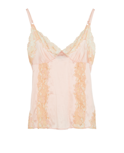 Dolce & Gabbana Lace-Trimmed Camisole Top, Silk/Nylon, Pink, UK8, 1*
