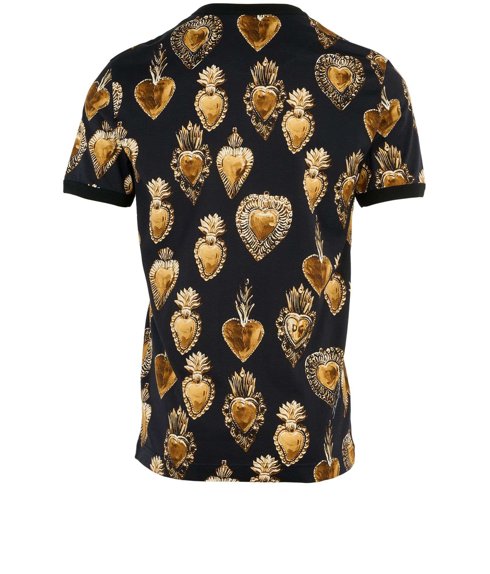 Dolce & Gabbana Sacred Heart Print T-Shirt, &pound;110, Clothing, Black, Cotton, Back view