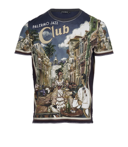 Dolce & Gabbana Palermo Jazz Club T-Shirt- Size XL, Men, Cotton, Multi, 3*