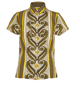 Dries Van Noten Vintage Shirt, Silk, Brown/Yellow, 10, 2*