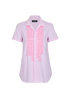 DSquared2 Ruffled Short Sleeve Top, &pound;60, Clothing, Pink, Cotton, Front view