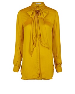 Emilio Pucci Blouse With Tie, Silk, Mustard Yellow, 6, 2*