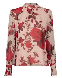 Erdem Barnaby Silk High Neck Blouse